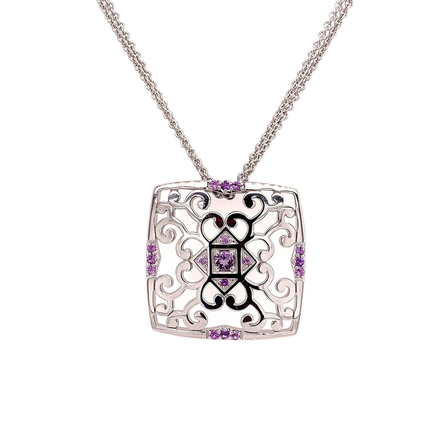 Breuning 32/03293 Sterling Silver Amethyst Pendant (Chain not included)