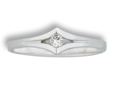 Rego 2113-13 10k White Gold .06ct Diamond Ring