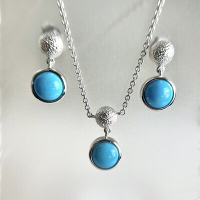 Breuning 62/00589 and 12/02054 SS Turquoise necklace and earrings