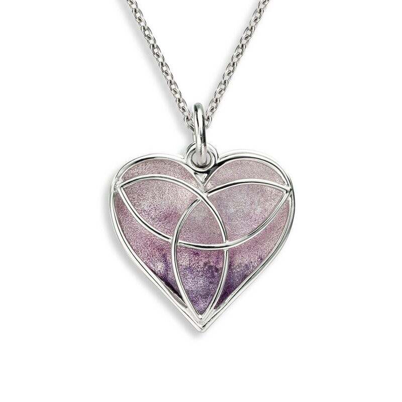 Nicole Barr NN0470B 2-Piece Purple Heart Celtic Necklace. Sterling Silver