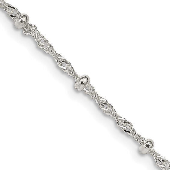 QFC165 Sterling Silver Singapore Chain with Beads