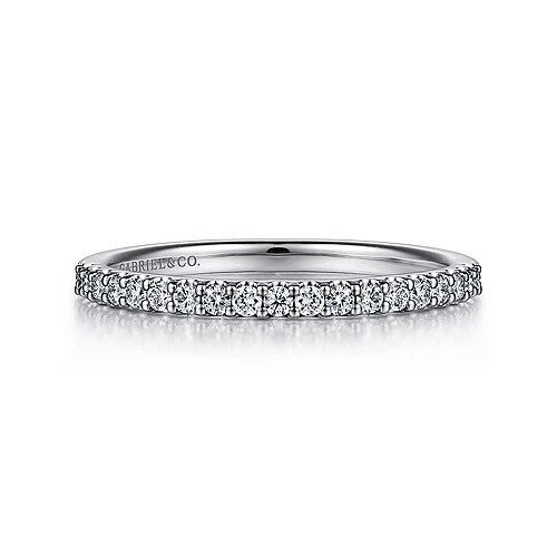 Gabriel AN7577W44JJ Montreal - 14K White Gold Shared Prong Diamond Wedding Band