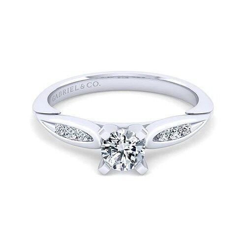 Gabriel ER11749R2W44JJ Quinn - 14K White Gold Diamond Engagement Ring Mounting (center diamond not included)