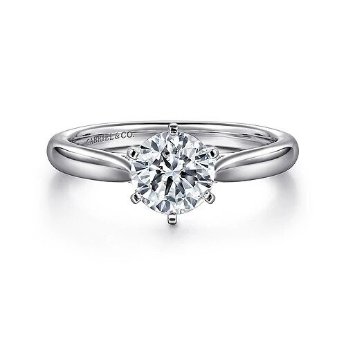 Gabriel ER6668W44JJ Cassie - 14K White Gold Round Diamond Engagement Ring Mounting (center diamond not included)