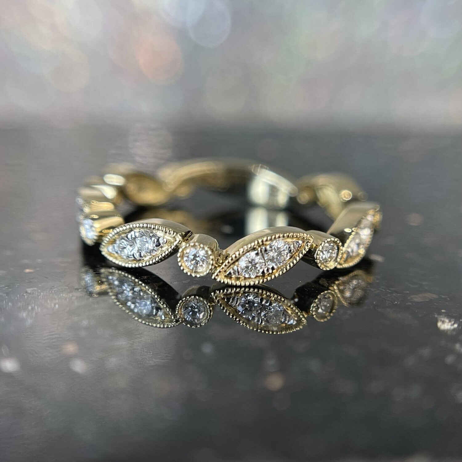 24301459  14k Yellow Gold .31ct total weight Diamond Band