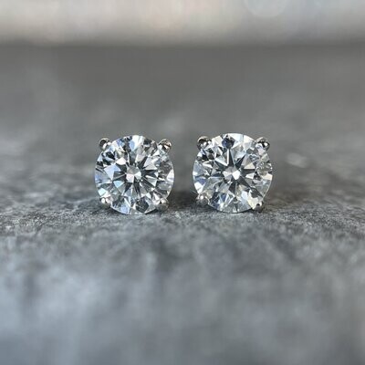14k White Gold .75cttw Lab Grown Diamond Stud Earrings