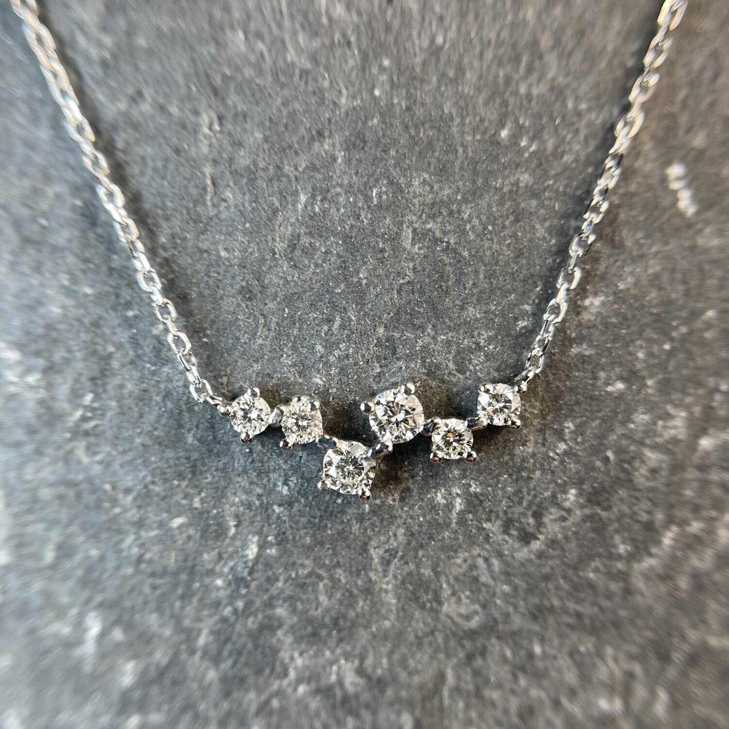 Grandeur N139  14k White Gold Diamond "Galaxy" Necklace