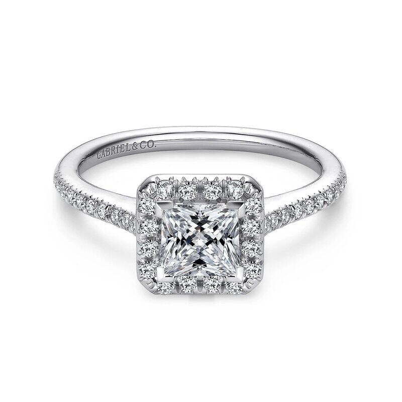 Gabriel ER9382W44JJ Patience - 14K White Gold Princess Halo Diamond Engagement Ring Mounting (center stone not included) (Clearance Priced) Gabriel ER9382W44JJ Patience - 14K White Gold Princess Halo Diamond Engagement Ring Mounting (center stone not included) (Clearance Priced)