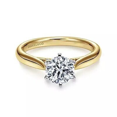 Gabriel ER6668M44JJ Cassie - 14K White Gold Round Diamond Engagement Ring Mounting (center diamond not included)