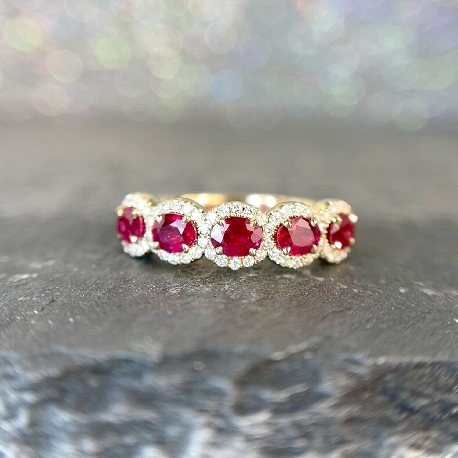 25518572  14k Yellow Gold Ruby & Diamond Ring