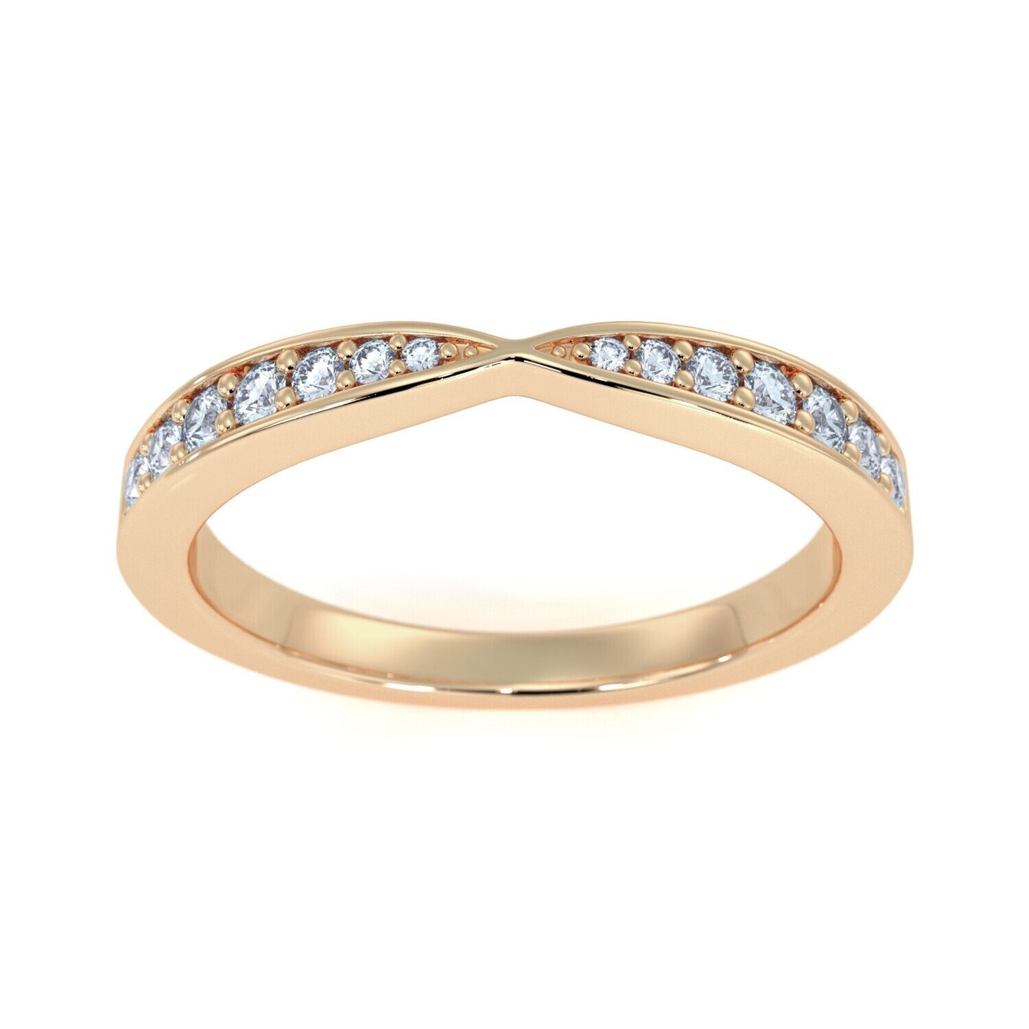 Grandeur R3648  14k Yellow Gold Pinched Diamond Band