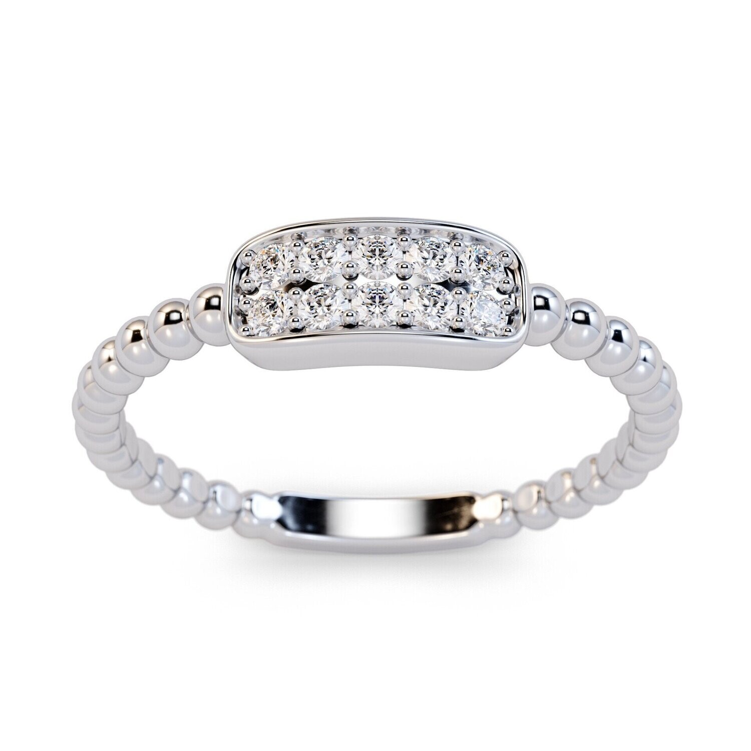 Grandeur R3669  14k White Gold Diamond Ring