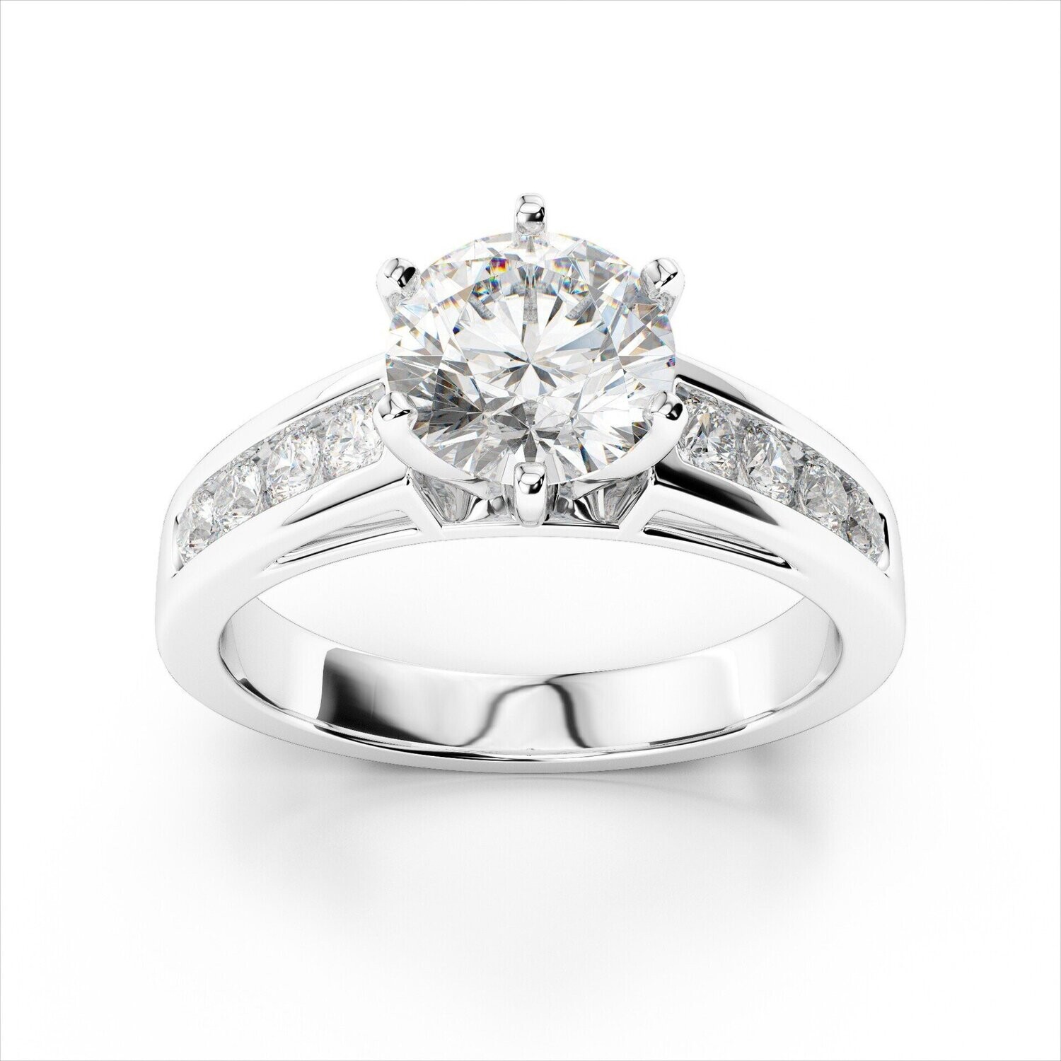 Grandeur R1211  14k White Gold Diamond Engagement Mounting (Center Diamond not included)