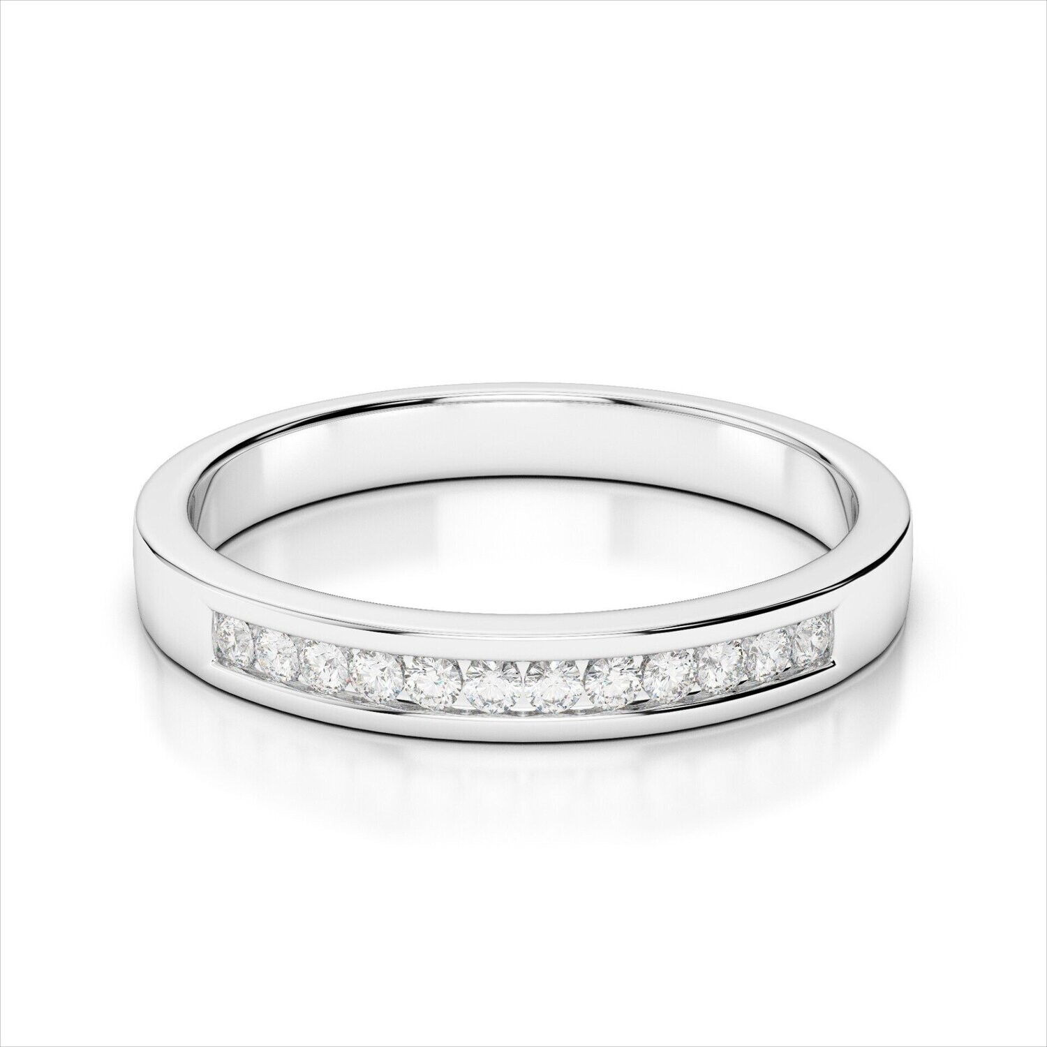 Grandeur R1370W  14k White Gold Diamond Channel Band