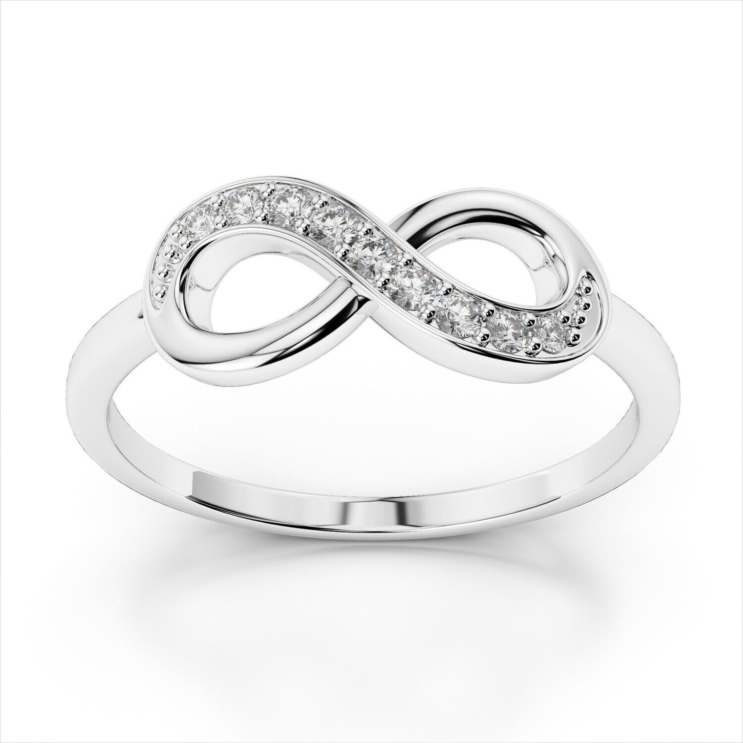 Grandeur R3443  14k White Gold Diamond Infinity Ring