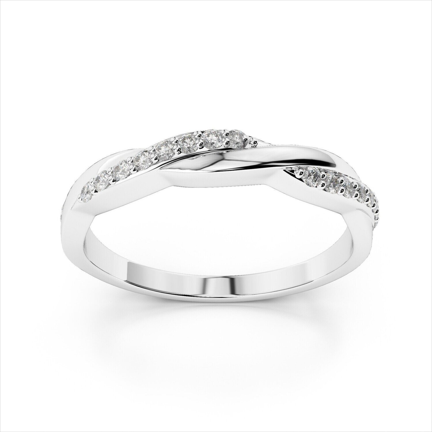 Grandeur R3497 14k White Gold Diamond Twist Band