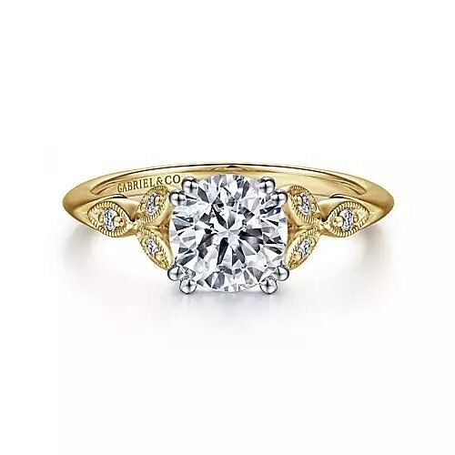 Gabriel ER11721R3M44JJ  14k Yellow Gold Engagement Mounting (center diamond not included)