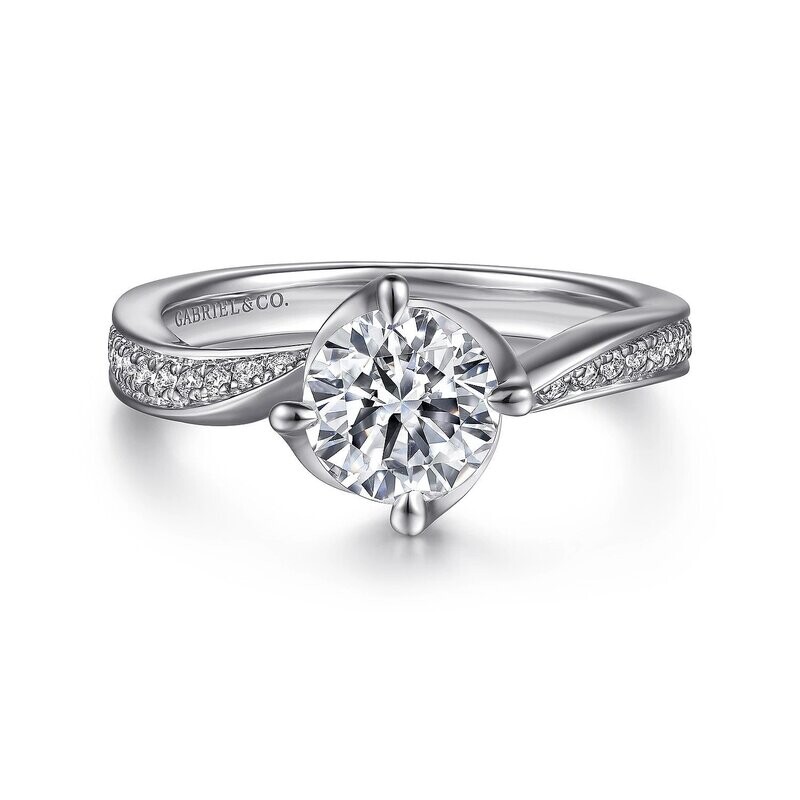 Gabriel ER15766R4W44JJ Ann - 14K White Gold Bypass Round Diamond Engagement Ring Mounting (center stone not included) (Clearance Priced) Gabriel ER15766R4W44JJ Ann - 14K White Gold Bypass Round Diamond Engagement Ring Mounting (center stone not included) (Clearance Priced)