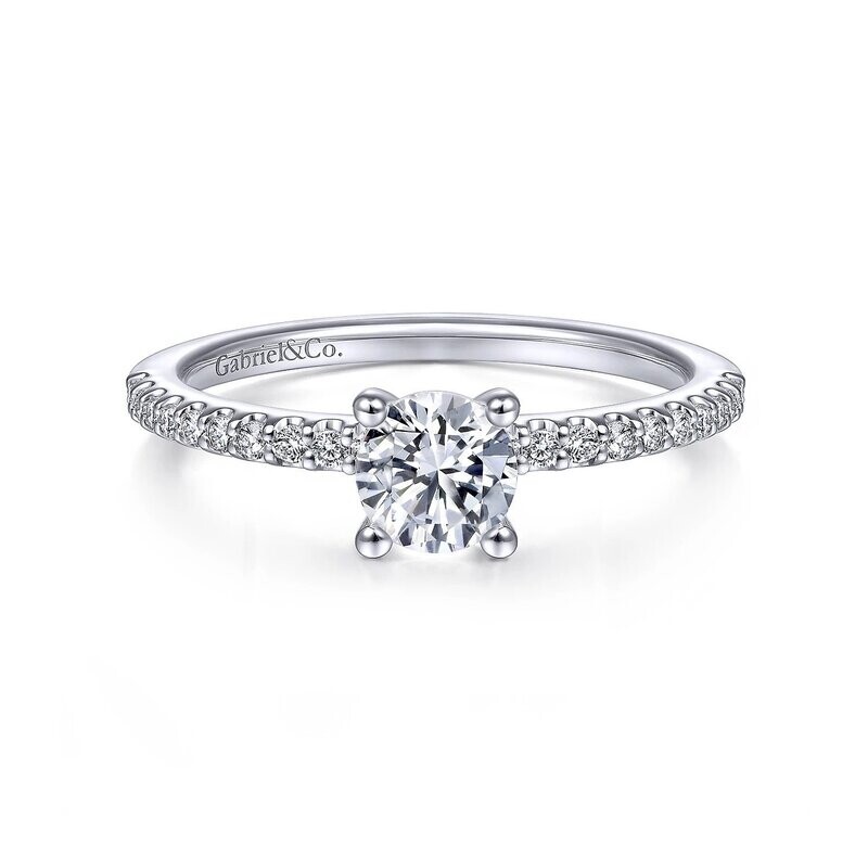 Gabriel ER14918R2W44JJ Amata - 14K White Gold Round Diamond Engagement Ring Mounting (center stone not included) Gabriel ER14918R2W44JJ Amata - 14K White Gold Round Diamond Engagement Ring Mounting (center stone not included)