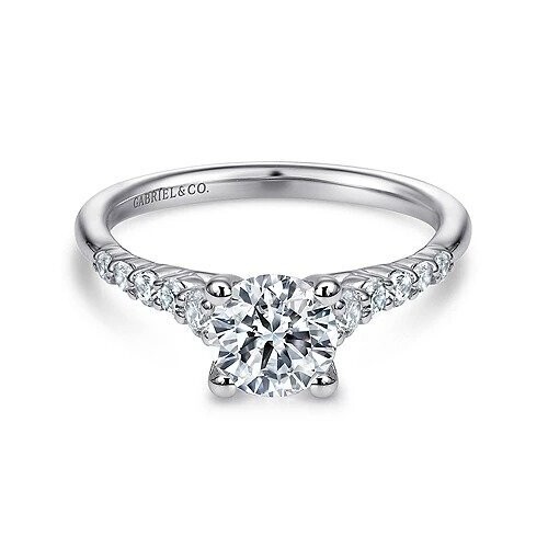 Gabriel ER11755R2W44JJ Reed - 14K White Gold Round Diamond Engagement Ring Mounting (center diamond not included)