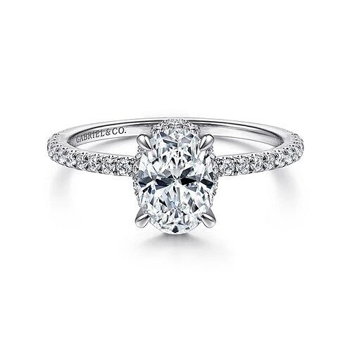 Gabriel ER14719O4W44JJ Hart - 14K White Gold Hidden Halo Oval Diamond Engagement Ring Mounting (center diamond not included) Gabriel ER14719O4W44JJ Hart - 14K White Gold Hidden Halo Oval Diamond Engagement Ring Mounting (center diamond not included)