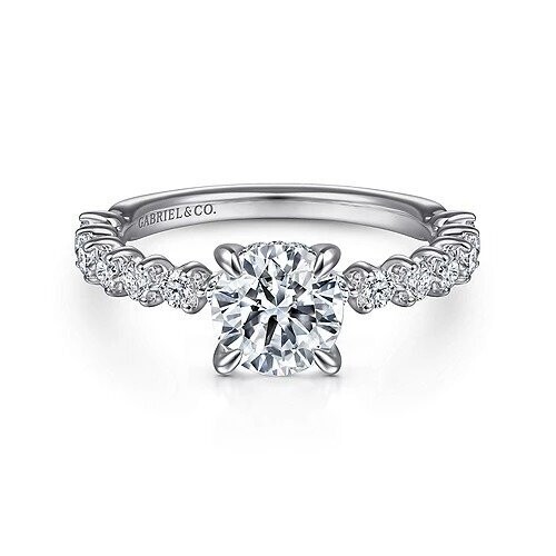 Gabriel ER15277R4W44JJ Zelmira - 14K White Gold Round Diamond Engagement Ring Mounting (center diamond not included) Gabriel ER15277R4W44JJ Zelmira - 14K White Gold Round Diamond Engagement Ring Mounting (center diamond not included)