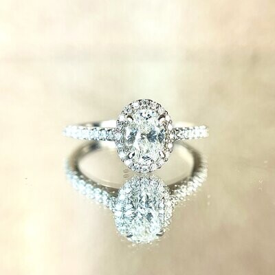 RG143 14k White Gold 1.03cttw diamond engagement ring