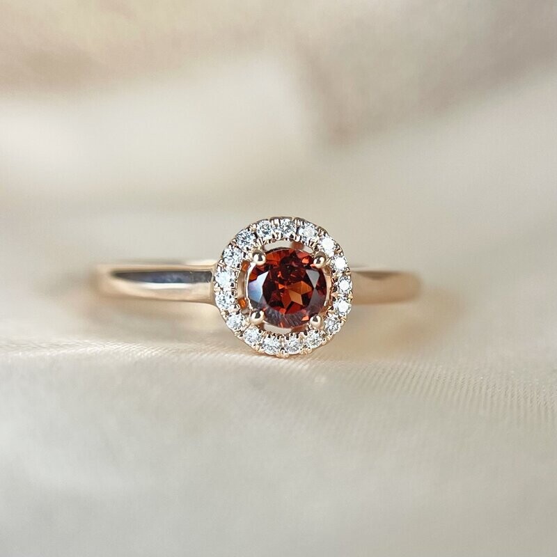 24393845  14k Rose Gold Garnet & Diamond Ring (Clearance Priced)
