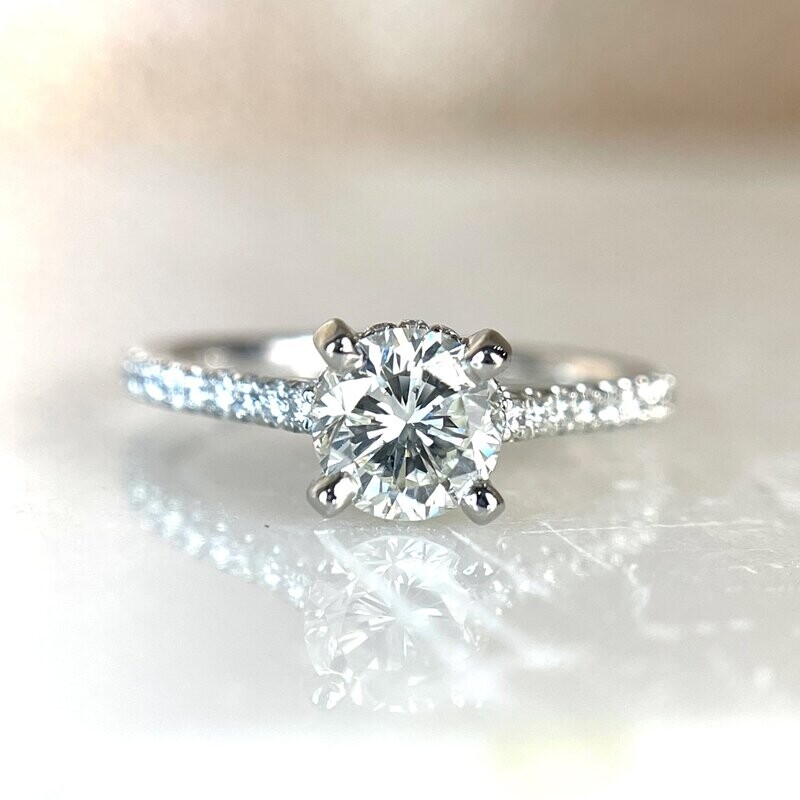 Gabriel ER16131R4W44JJ Aline - 14K White Gold .25cttw Round Diamond Engagement Ring Mounting (Center diamond not included) (Clearance Priced) Gabriel ER16131R4W44JJ Aline - 14K White Gold .25cttw Round Diamond Engagement Ring Mounting (Center diamond not included) (Clearance Priced)