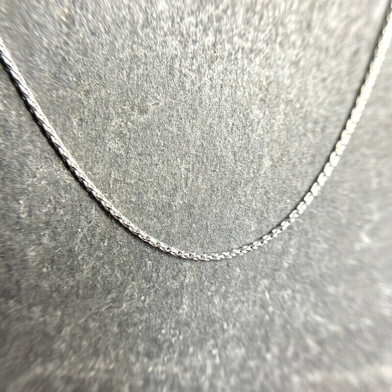 CG WTD-020W 14k White Gold D/C Wheat Chain