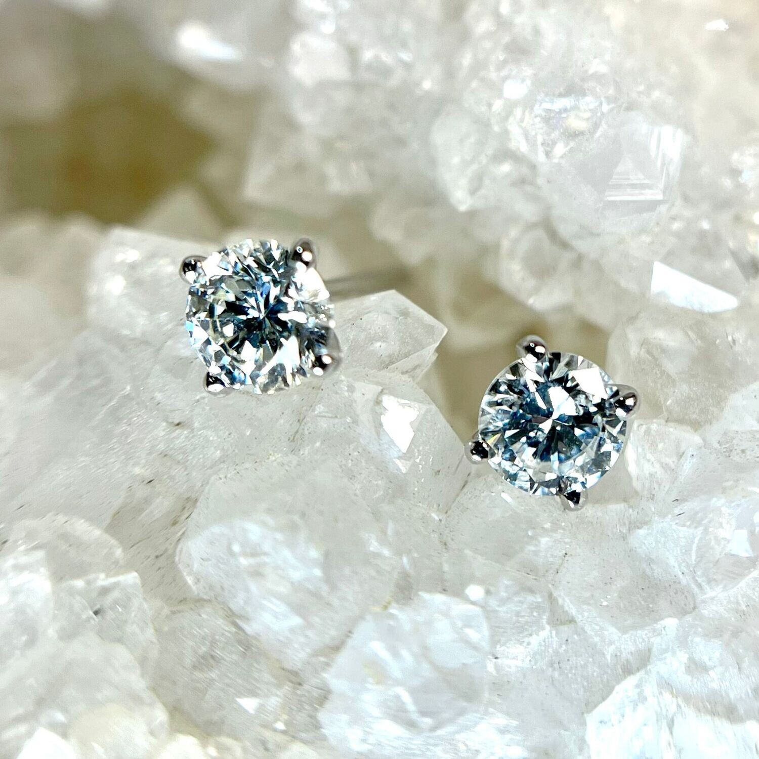 LS50 14k White Gold .50cttw Lab Grown Diamond Stud Earrings