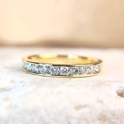24462954 14k Yellow Gold 1/2 cttw Diamond Channel Band