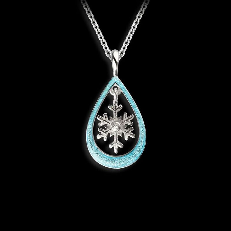 Nicole Barr NN0437YA Sterling Silver Blue Snowflake Necklace