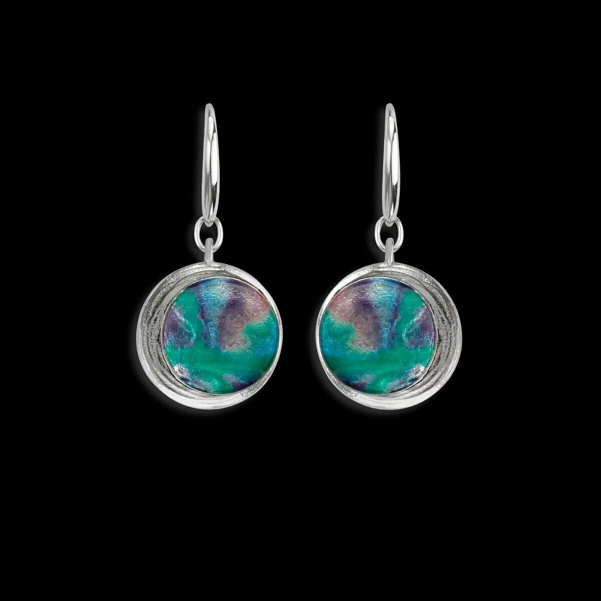 Nicole Barr NW0449A Sterling Silver Aurora Circle Multi-Colored Earrings