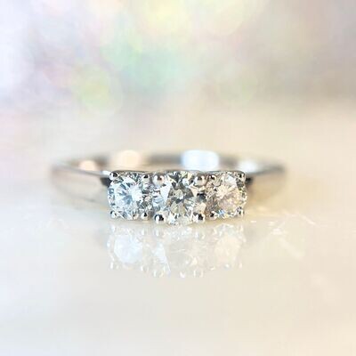 24474033 14k White Gold 3-Stone Diamond Ring