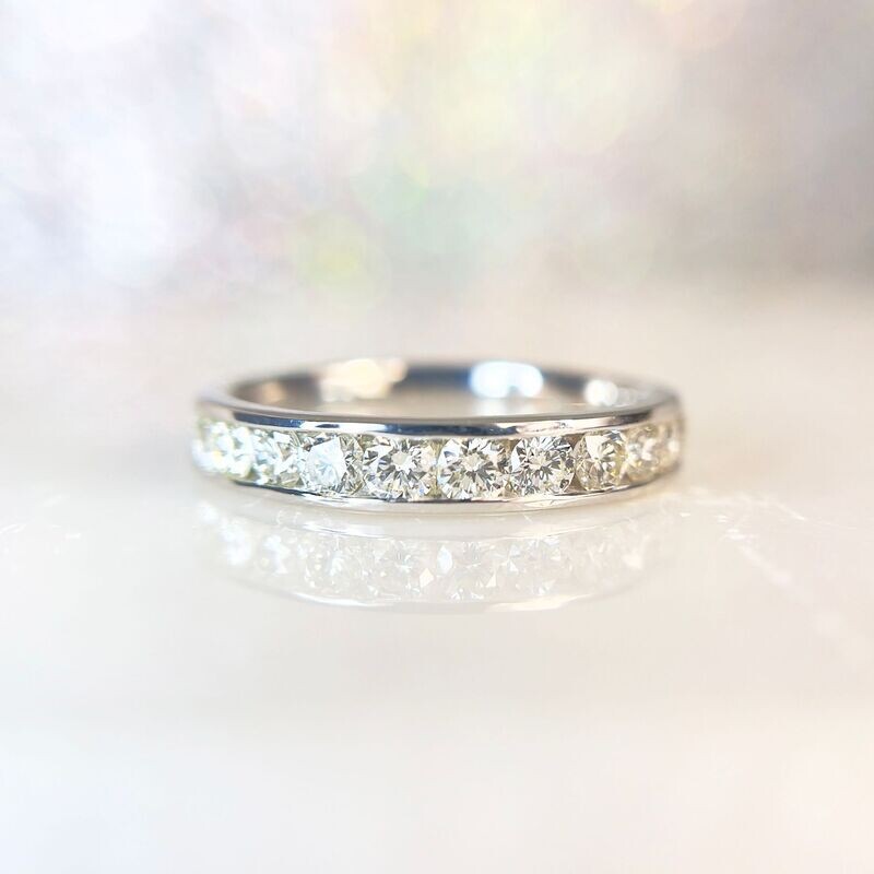 Grandeur R3198 - 14k White Gold .75cttw Diamond Channel Band Grandeur R3198 - 14k White Gold .75cttw Diamond Channel Band