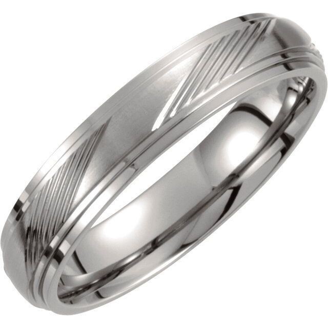 T958 Titanium Ridged Band 5mm