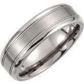 T897 Titanium Double Milgrain Band 7mm