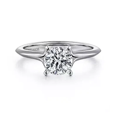 Gabriel ER11832R4W4JJJ Ellis - 14K White Gold Round Diamond Engagement Ring Mounting (center diamond not included)