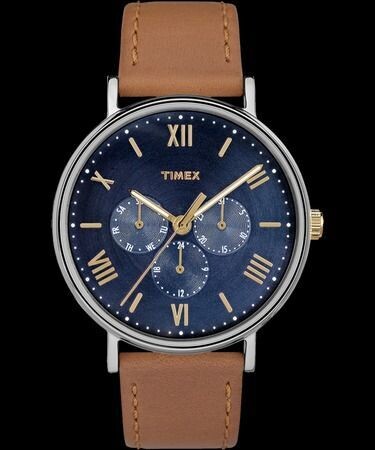 Timex TW2R291009J Men's Southview Multifunction 41mm Leather Strap Watch