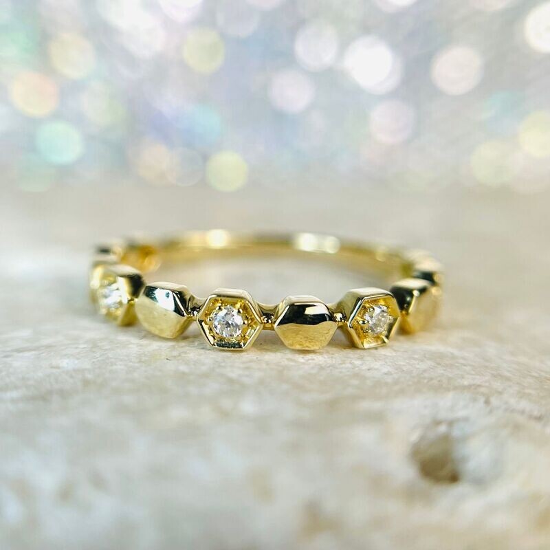 24347841  14k Yellow Gold Diamond Stackable Band