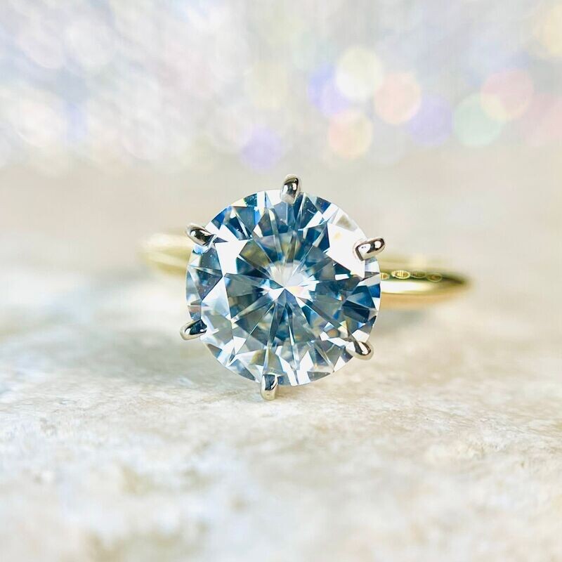 CA731  14k Yellow Gold 1.90ct Moissanite Solitaire Engagement Ring