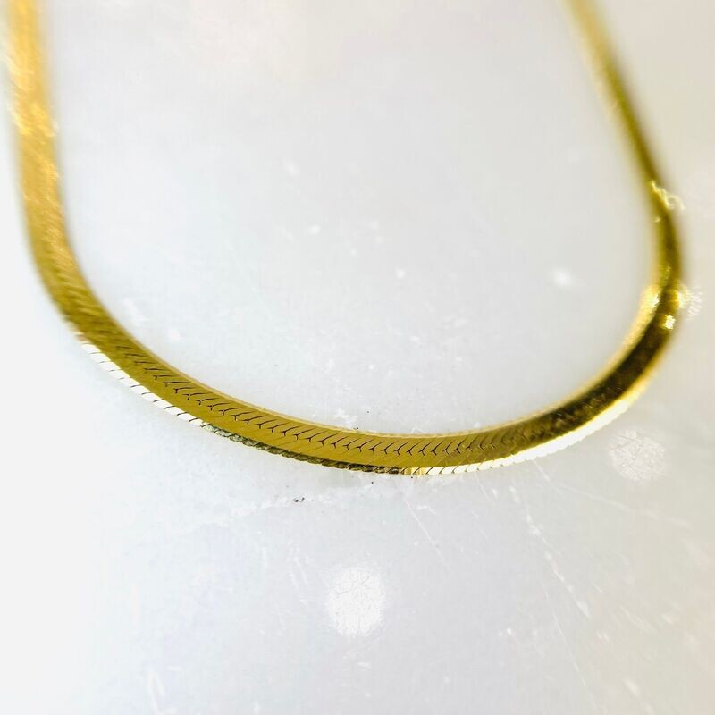CA770  14k Yellow Gold Herringbone Chain