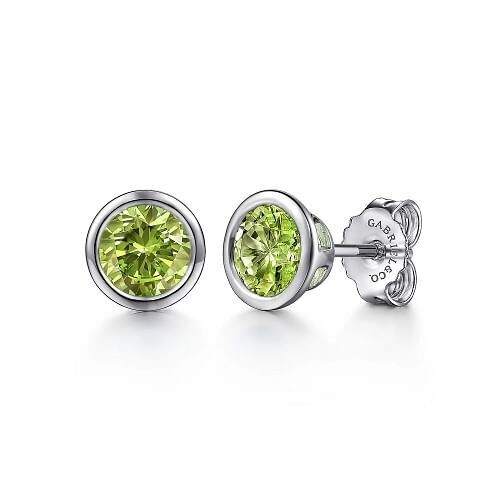Gabriel EG14368SVJPE SS Peridot Stud Earrings