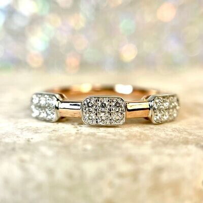 24527087 14k Rose and White Gold Diamond Ring