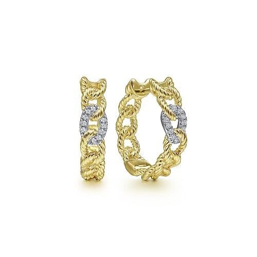 Gabriel EG13955M45JJ Hampton 14K TT Diamond Earrings
