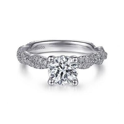 Gabriel ER13878R4W44J Nia 14W Diamond Twist Engagement Ring Mounting (Center Stone Not Included)