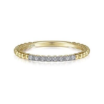 Gabriel LR51823Y45JJ
14K Yellow Gold Bujukan Bead and Diamond Stackable Ring
