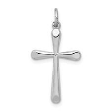 QC5384 Sterling Silver Rhodium-plated Cross Charm