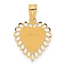 C1010 14K Polished Border Heart Pendant